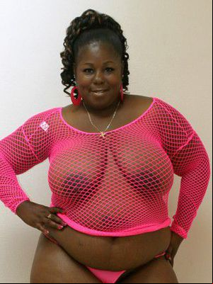 busty fat ass black plumper sabrina love in pink fishnet top gets fucked skinny long