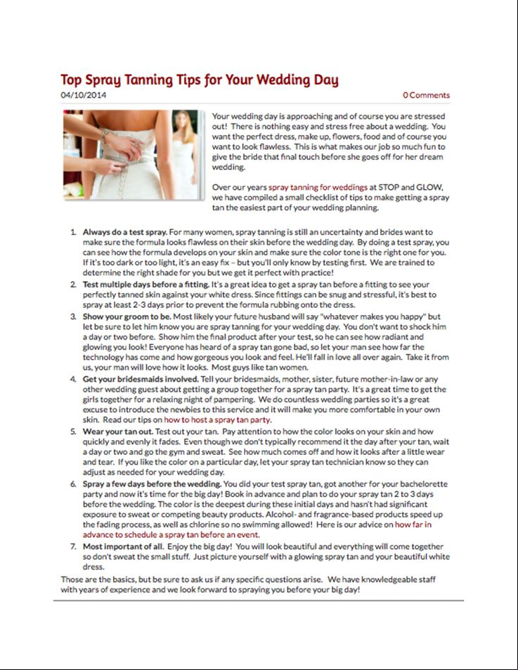 here are the top spray tanning tips for your wedding day take the stress out
